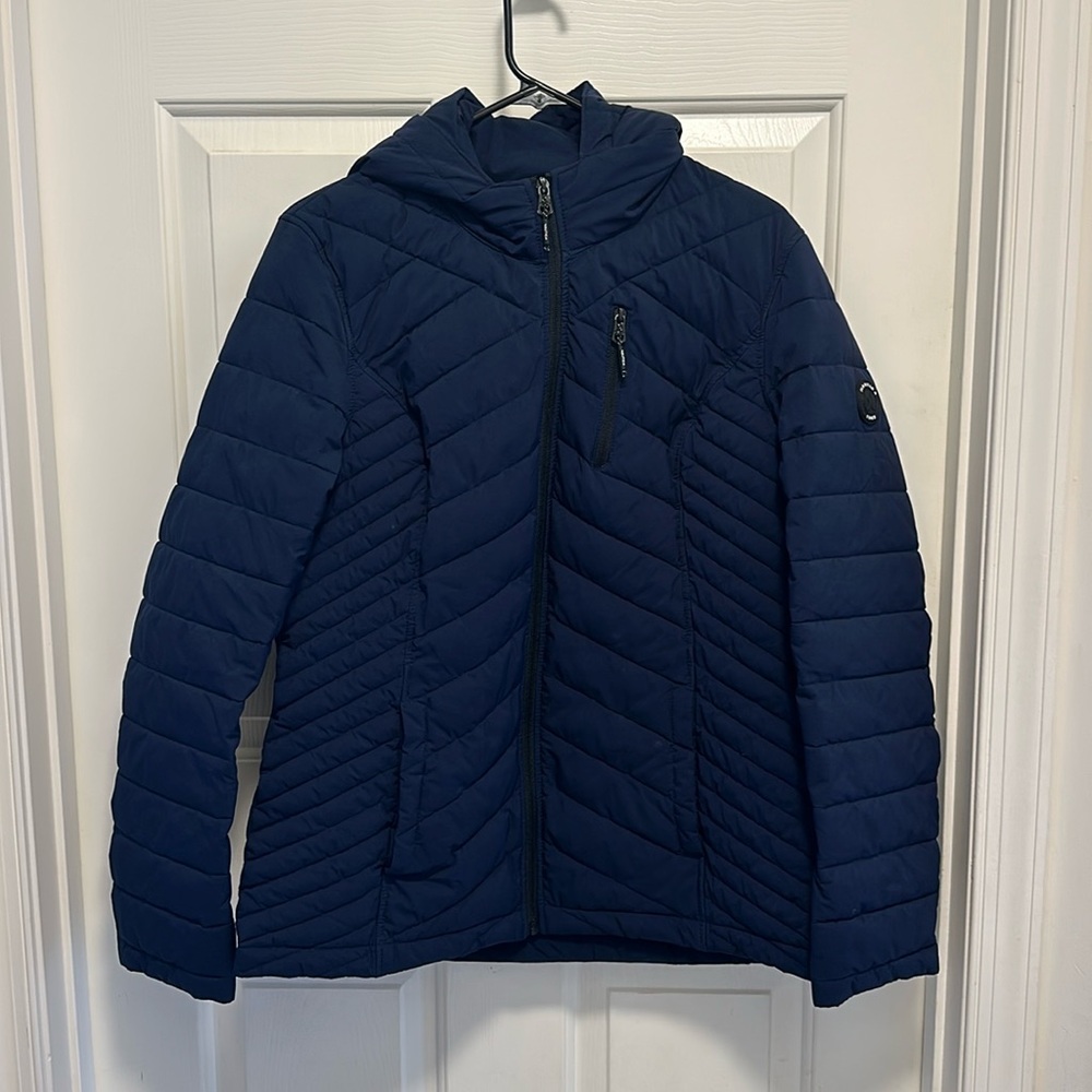 Insulated Hooded Puffer Jacket - Navy